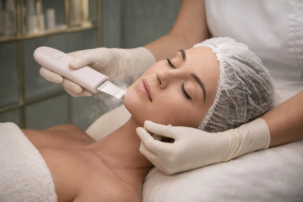 Espátula Ultrasónica Facial Profesional – Limpieza Profunda y Lifting con Tecnología Iónica