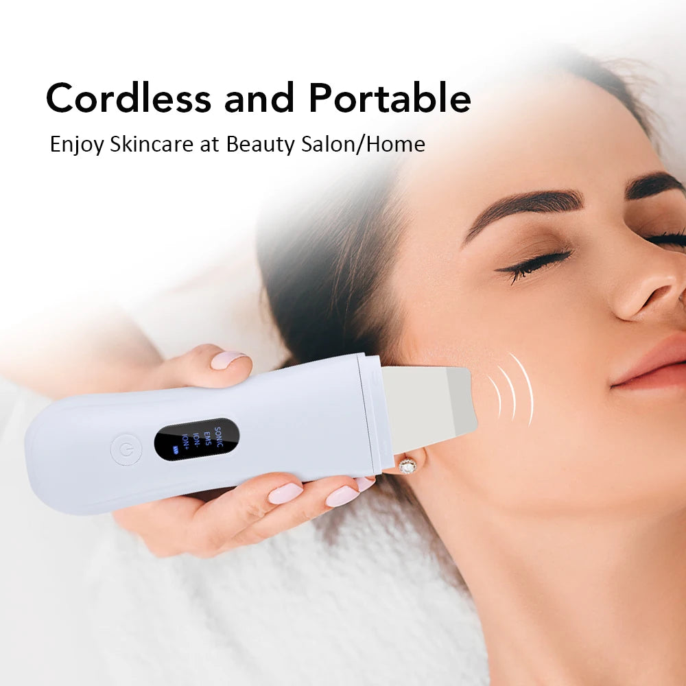 Espátula Ultrasónica Facial Profesional – Limpieza Profunda y Lifting con Tecnología Iónica
