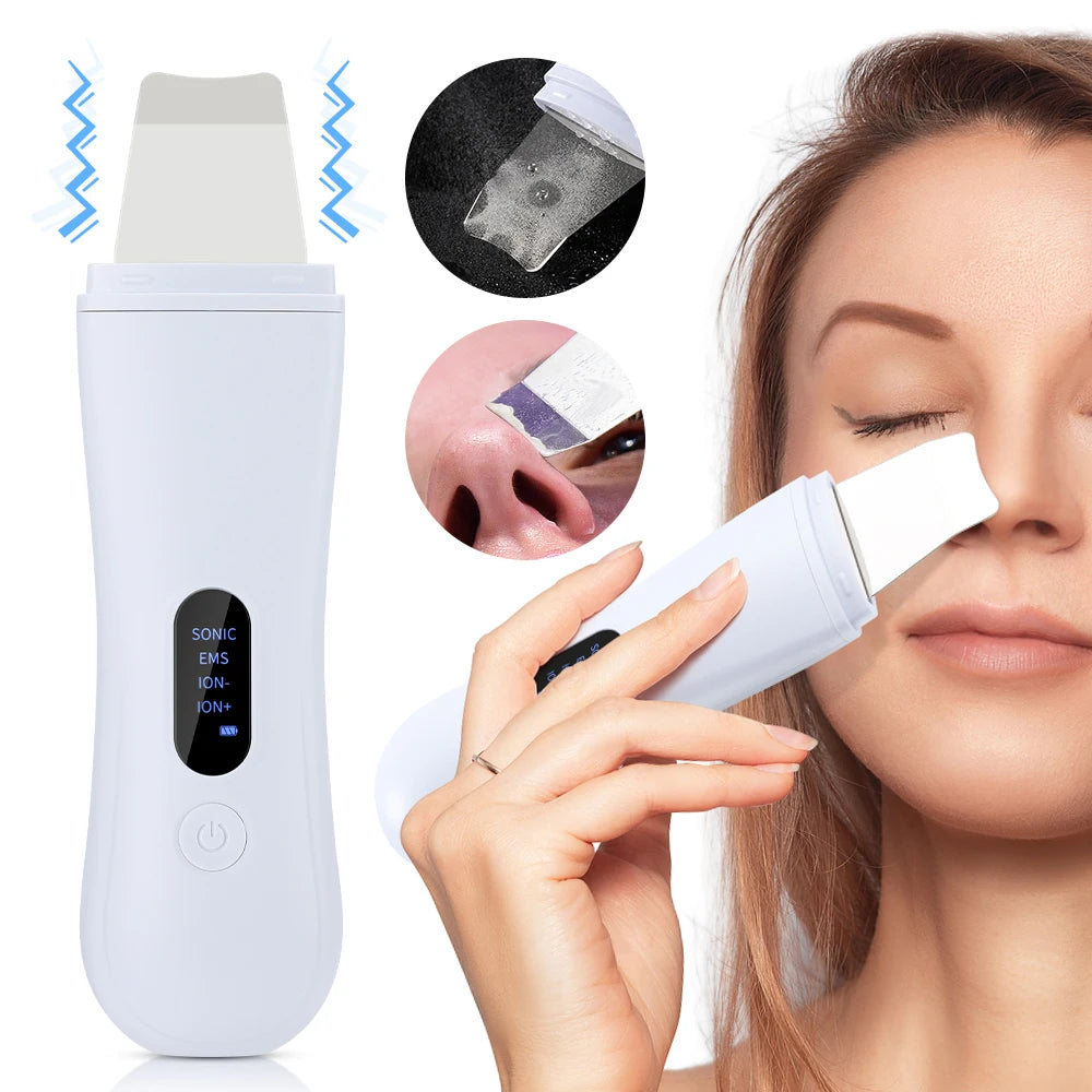 Espátula Ultrasónica Facial Profesional – Limpieza Profunda y Lifting con Tecnología Iónica